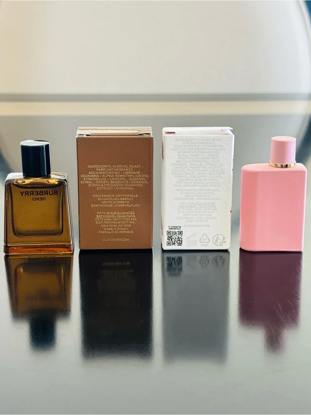 Burberry Hero and Her Miniature Fragrance Set with Drawstring Bag